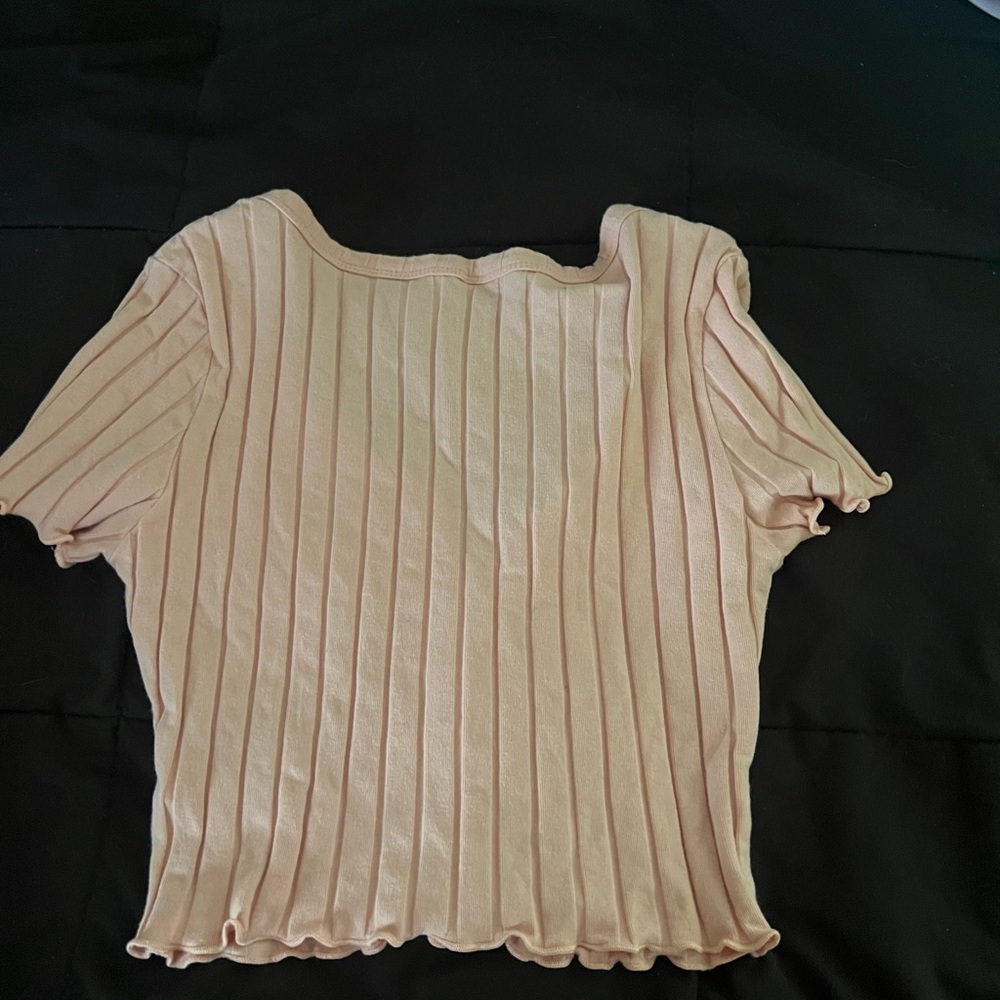 Women's Ribbed Pink Top